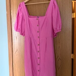 Old Navy Pink Puff Sleeve Mini Dress
